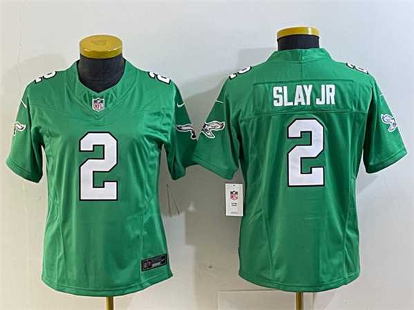 Womens Philadelphia Eagles #2 Darius Slay JR Green 2023 F.U.S.E. Football Stitched Jersey(Run Small)